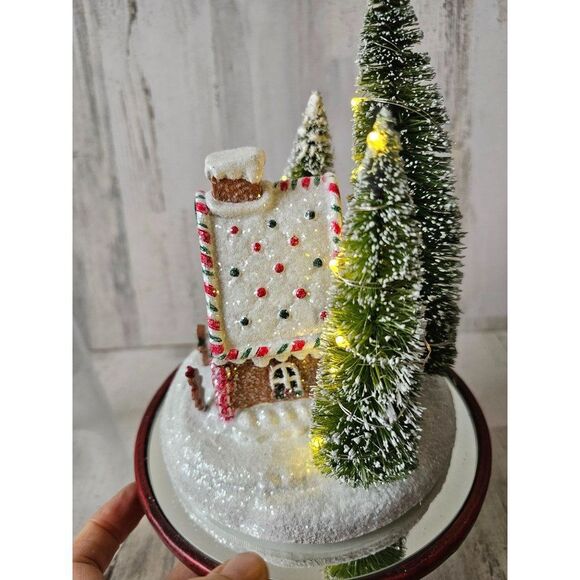 Valerie holiday scenes gingerbread house dome illuminated Xmas decor unique vint - Picture 5 of 10